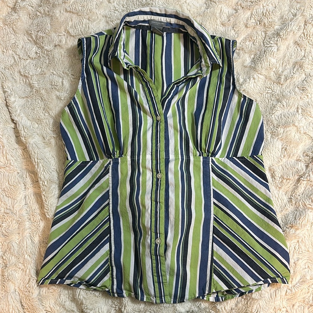 Ann Taylor Sleeveless Collared Shirt